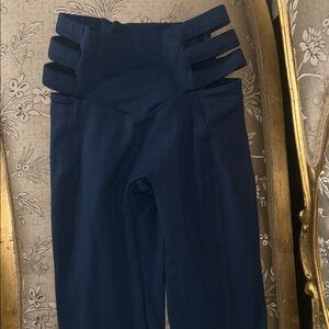 Bombshell Sportswear Navy High-Waist Strappy Leggings